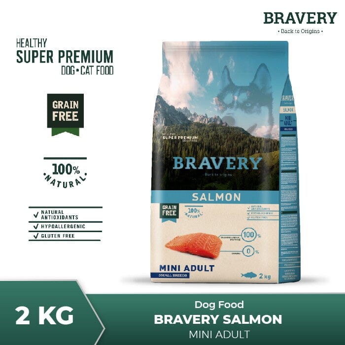 BRAVERY Makanan Anjing Mini Adult SALMON 2kg no type Tidak ada merek 