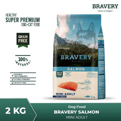 BRAVERY Makanan Anjing Mini Adult SALMON 2kg no type Tidak ada merek 