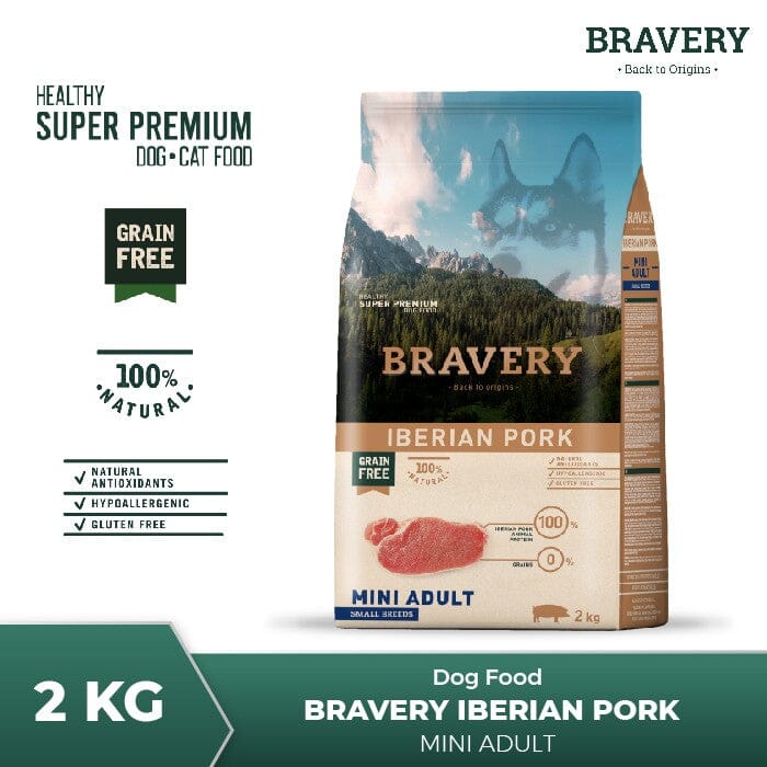 BRAVERY Makanan Anjing Mini Dog IBERIAN PORK 2kg no type Tidak ada merek 