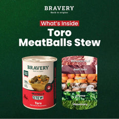 BRAVERY Makanan Basah Dog Wet Food Meatball Stew Toro 415g no type Bravery 