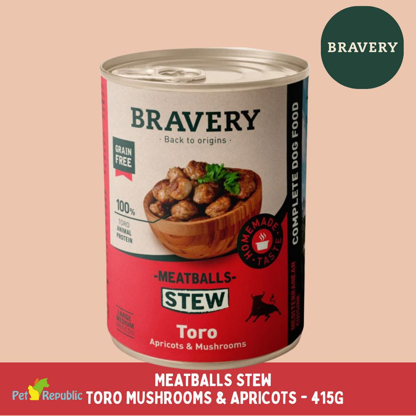 BRAVERY Makanan Basah Dog Wet Food Meatball Stew Toro 415g no type Bravery 