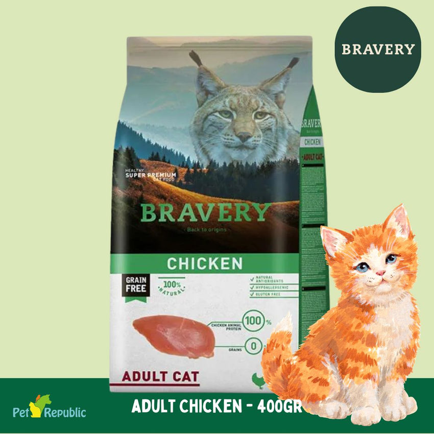 BRAVERY Makanan Kucing Adult Cat Chicken 400gr no type Tidak ada merek 