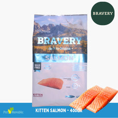 BRAVERY Makanan Kucing Kitten Salmon 400gr cat dry food Tidak ada merek 