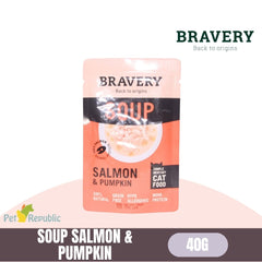 BRAVERY Makanan Kucing Soup Salmon And Pumpkin 40g no type Bravery 