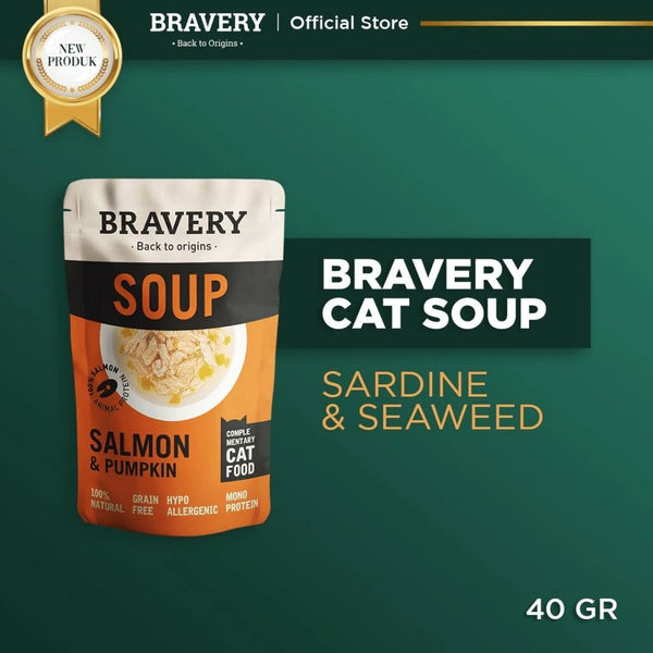 BRAVERY Makanan Kucing Soup Salmon And Pumpkin 40g no type Bravery 