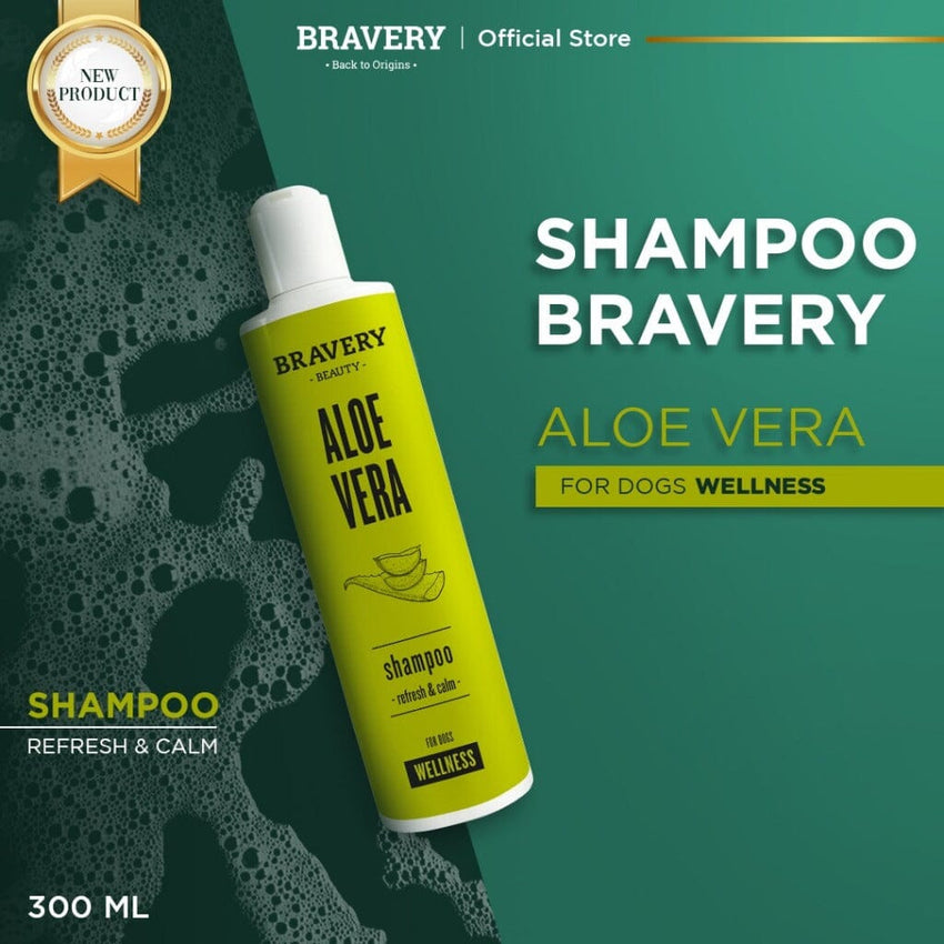 BRAVERY Shampoo Anjing Dog Shampoo Wellness Aloe Vera 300ml no type Tidak ada merek 