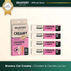 BRAVERY Snack Kucing Creamy Chicken and Carrot 60gr Cat Snack Tidak ada merek 