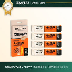 BRAVERY Snack Kucing Creamy Salmon Pumpkin 60gr Cat Snack Tidak ada merek 