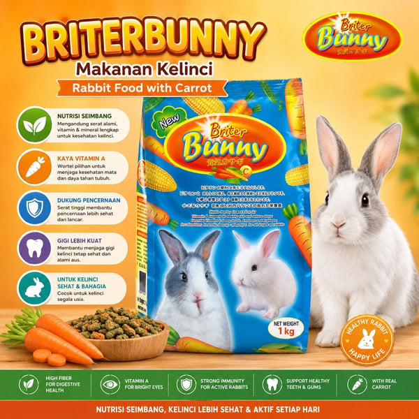 BRITERBUNNY Makanan Kelinci Rabbit Food with Carrot 1kg no type Tidak ada merek 