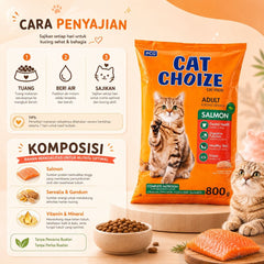 CATCHOIZE Makanan Kucing Adult Cat Salmon 800g Cat Food Dry CAT CHOIZE 