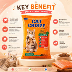 CATCHOIZE Makanan Kucing Adult Cat Salmon 800g Cat Food Dry CAT CHOIZE 
