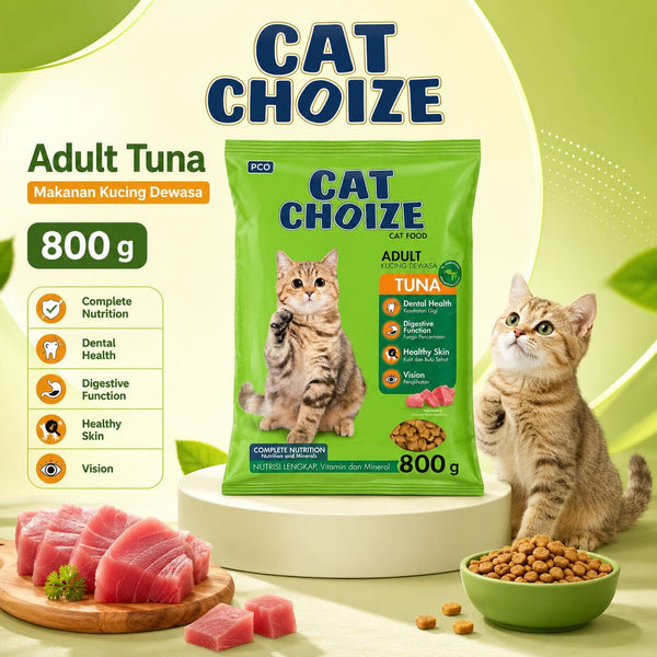 CATCHOIZE Makanan Kucing Adult Cat Tuna 800g Hobi & Koleksi > Perawatan Hewan > Makanan & Vitamin Hewan CAT CHOIZE 