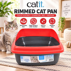 CATIT 36622 Toilet Kucing Rimmed Cat Pan Charcoal Red Medium no type Cat It 