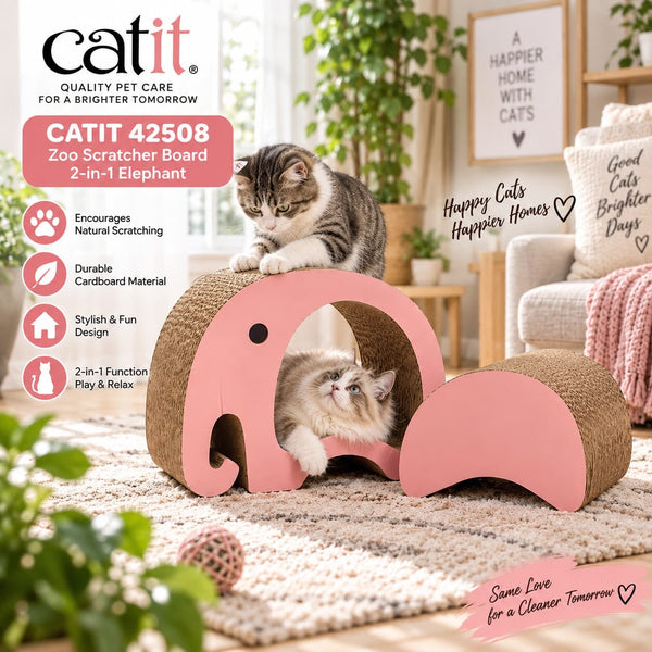 CATIT 42508 Mainan Kucing Zoo Scratcher Board 2in1 Elephant no type Cat It 