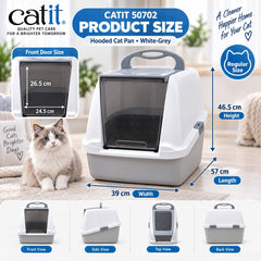 CATIT 50702 Toilet Kucing Hooded Cat Pan White-Grey no type Tidak ada merek 
