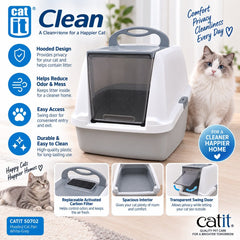 CATIT 50702 Toilet Kucing Hooded Cat Pan White-Grey no type Tidak ada merek 