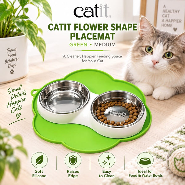 CATIT Flower Shape Placemat Green Medium no type Tidak ada merek 