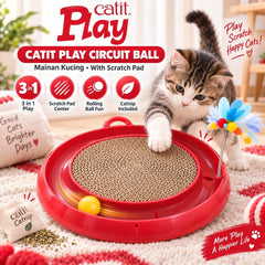 CATIT Mainan Kucing Circuit Ball With Scratch Pad no type Tidak ada merek 