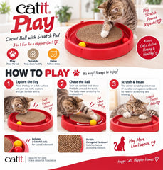 CATIT Mainan Kucing Circuit Ball With Scratch Pad no type Tidak ada merek 
