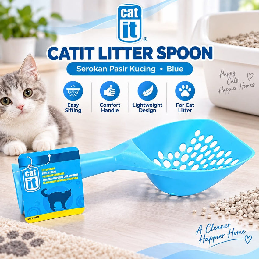 CATIT Serokan Pasir Kucing Litter Spoon Blue Cat Sanitation Pet Republic Indonesia 