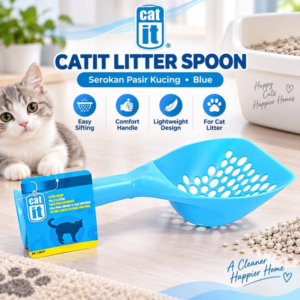 CATIT Serokan Pasir Kucing Litter Spoon Blue Cat Sanitation Pet Republic Indonesia 