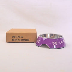 CATIT Tempat Makan 2in1 Stainless Style Bowl XSmall Purple Butterfly no type Tidak ada merek 