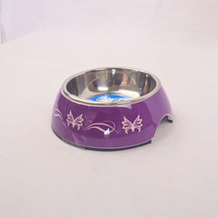 CATIT Tempat Makan 2in1 Stainless Style Bowl XSmall Purple Butterfly no type Tidak ada merek 