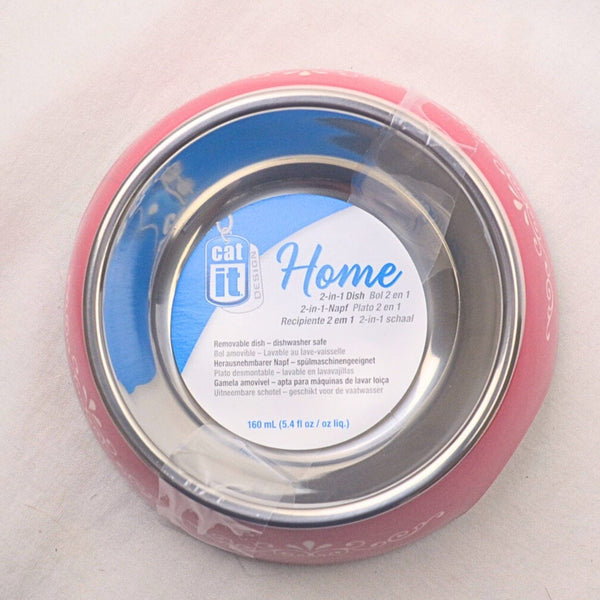 CATIT Tempat Makan 2in1 Stainless Style Bowl XSmall Red Swirl no type Tidak ada merek 