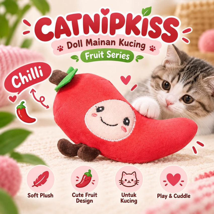 CATNIPKISS Doll Mainan Kucing Fruit Chilli Cat Toy Catnip Kiss 