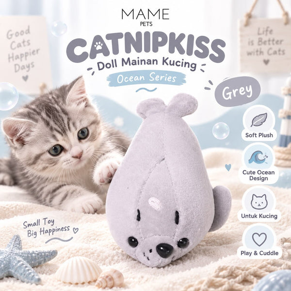 CATNIPKISS Doll Mainan Kucing Ocean Grey Cat Toy Catnip Kiss 