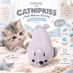 CATNIPKISS Doll Mainan Kucing Ocean Grey Cat Toy Catnip Kiss 
