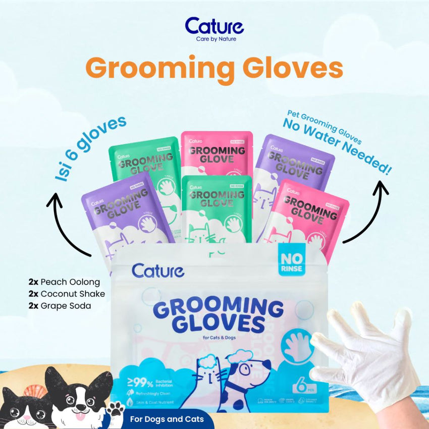 CATURE Grooming Gloves 6pcs no type Tidak ada merek 