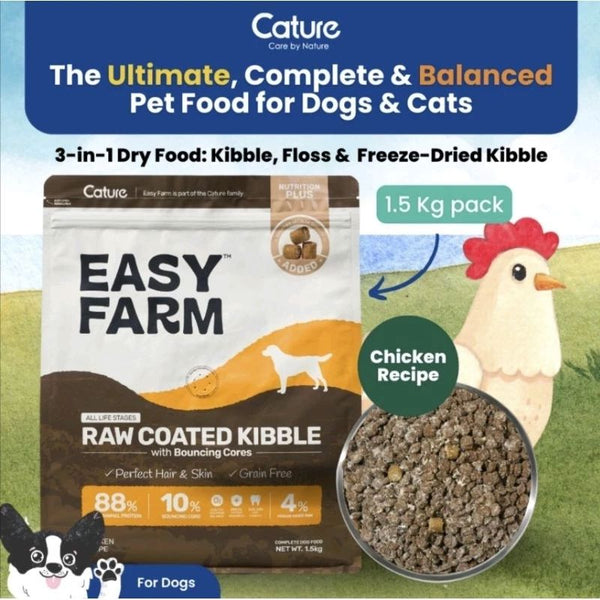 CATURE Makanan Anjing Dog Food Raw Coated Kibble Chicken 1.5kg no type Tidak ada merek 