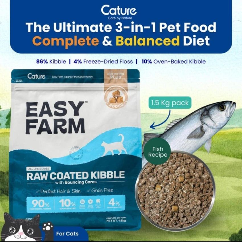 CATURE Makanan Kucing Raw Coated Kibble Fish 1,5kg no type Tidak ada merek 