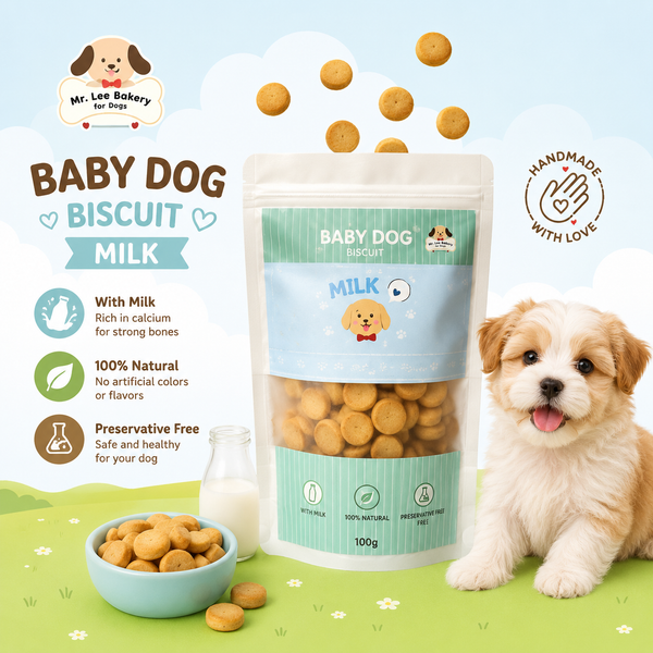 MRLEEBAKERY Snack Anjing Baby Dog Biscuit MILK 100gr