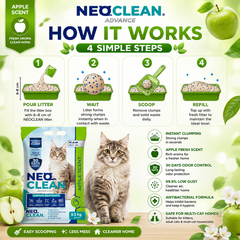 NEOCLEAN Pasir Kucing Bentonite Cat Litter Apple 10L