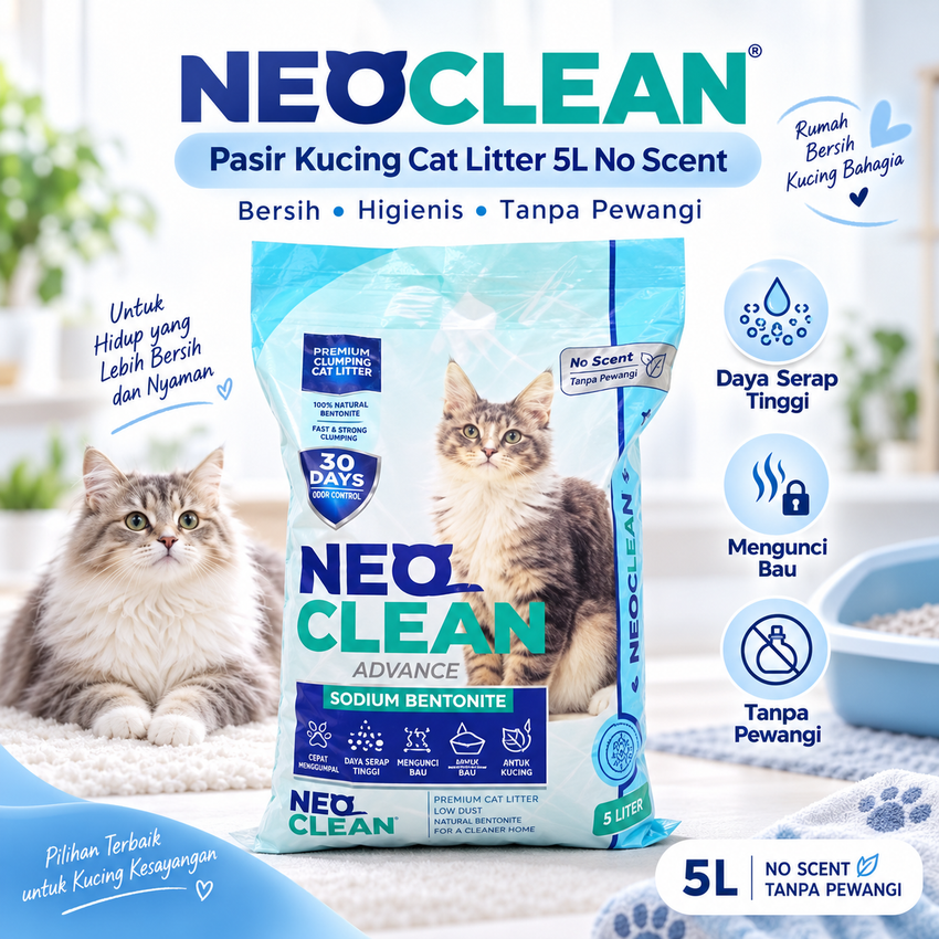 NEOCLEAN  Pasir Kucing Cat Litter 5L No Scent
