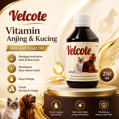 VELCOTE Vitamian Anjing Kucing Skin and Coat Oil for Cat and Dog 250ml