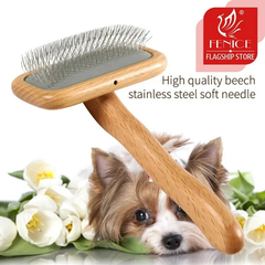 FENICE Sisir Sikat Anjing Kucing Wooden Slicker Brush Small