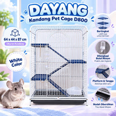 DAYANG Kandang Pet Cage D800 White 64x44x87cm Pet Cage Dayang 