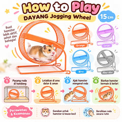 DAYANG Mainan Hamster GDY15B Jogging Wheel Blue Small Animal Toy Pet Republic Indonesia 