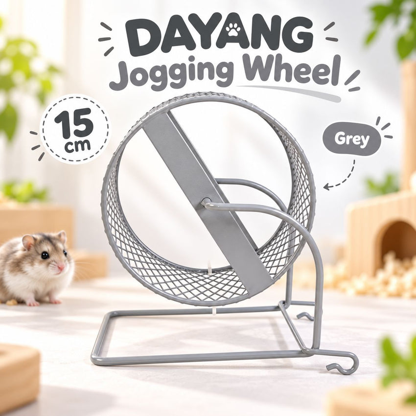 DAYANG Mainan Hamster GDY15B Jogging Wheel Grey Small Animal Toy Pet Republic Indonesia 