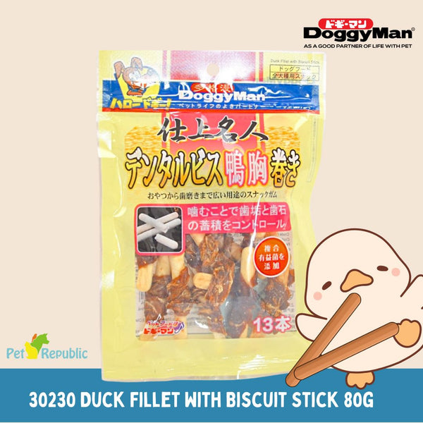 DOGGYMAN Snack Anjing 30230 Duck Fillet With Biscuit Stick 80g no type Tidak ada merek 