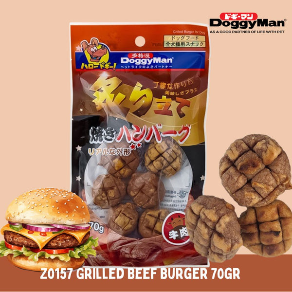 DOGGYMAN Snack Anjing Z0157 Grilled Beef Burger 70gr no type Tidak ada merek 