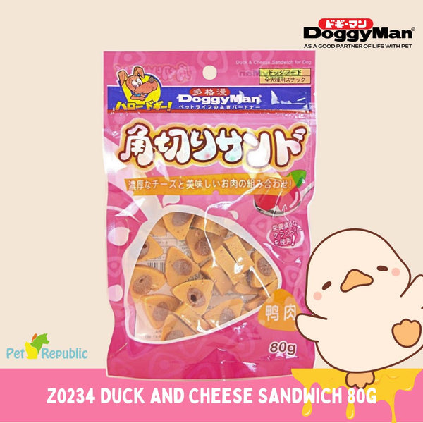 DOGGYMAN Snack Anjing Z0234 Duck and Cheese Sandwich 80g no type Tidak ada merek 