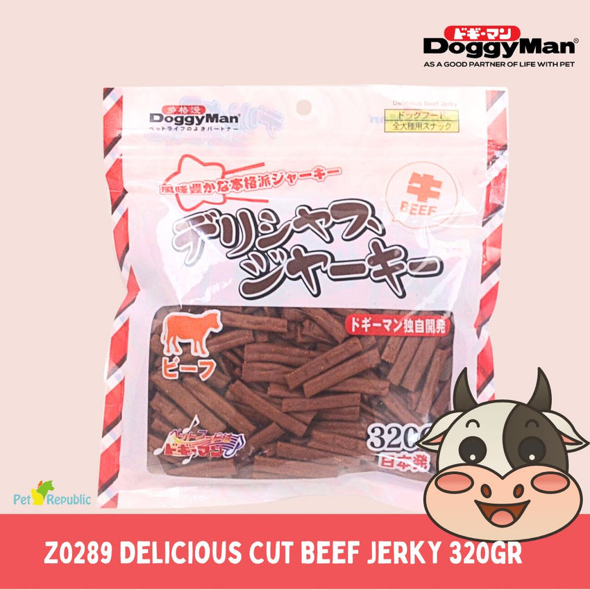 DOGGYMAN Snack Anjing Z0289 Delicious Cut Beef Jerky 320gr no type Tidak ada merek 