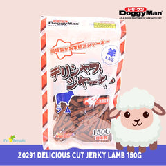 DOGGYMAN Snack Anjing Z0291 Delicious Cut Jerky Lamb 150g no type Tidak ada merek 