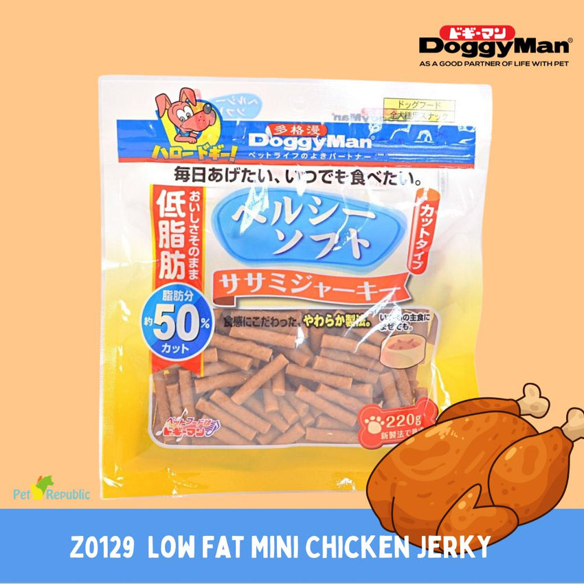 DOGGYMAN Z0129 Snack Anjing Low Fat Mini Chicken Jerky 220g no type Doggyman 