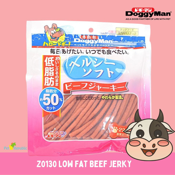 DOGGYMAN Z0130 Snack Anjing Low Fat Beef Jerky 220g no type Tidak ada merek 