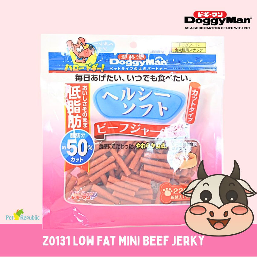 DOGGYMAN Z0131 Snack Anjing Low Fat Mini Beef Jerky 220g no type Tidak ada merek 